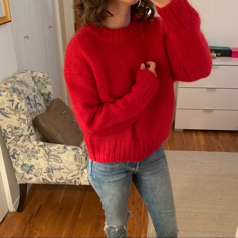 H&M Red Crew Neck Sweater